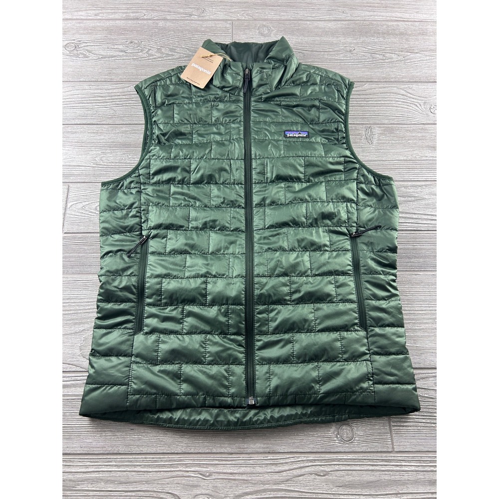 Patagonia Mens Nano Puff Vest Green Quilted Puffer Jacket Medium NEW